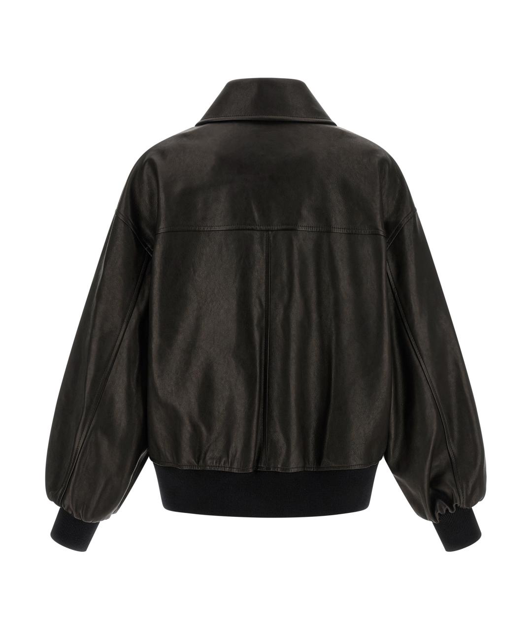 KHAITE Черная кожаная куртка, фото 2