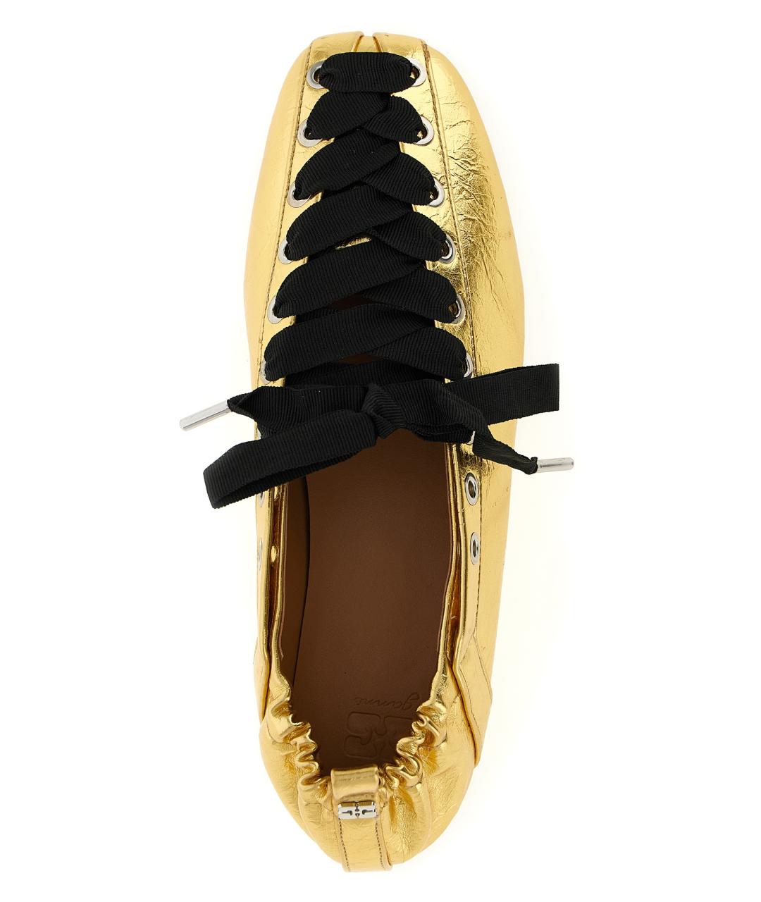 GANNI Золотые балетки, фото 4