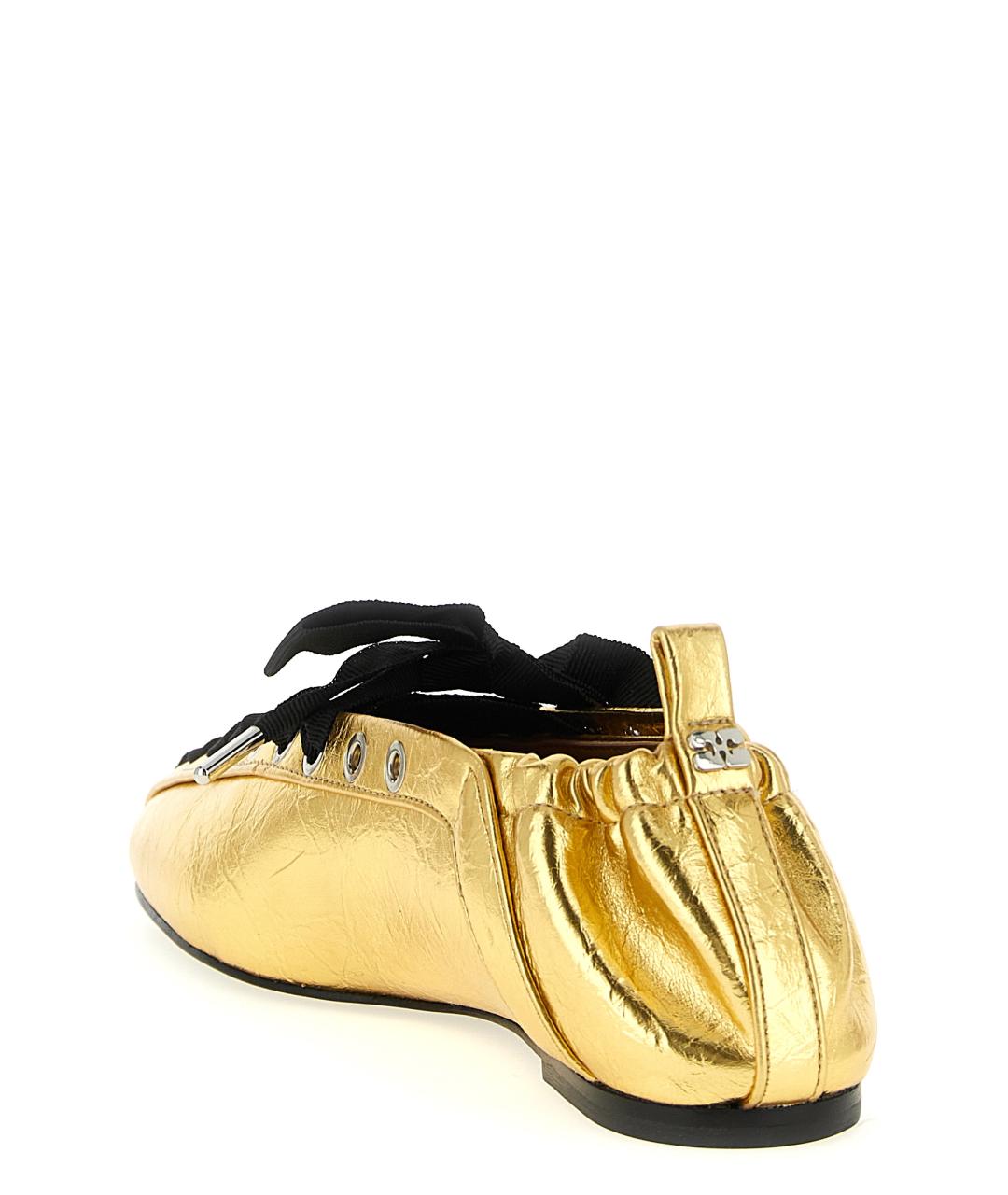 GANNI Золотые балетки, фото 3
