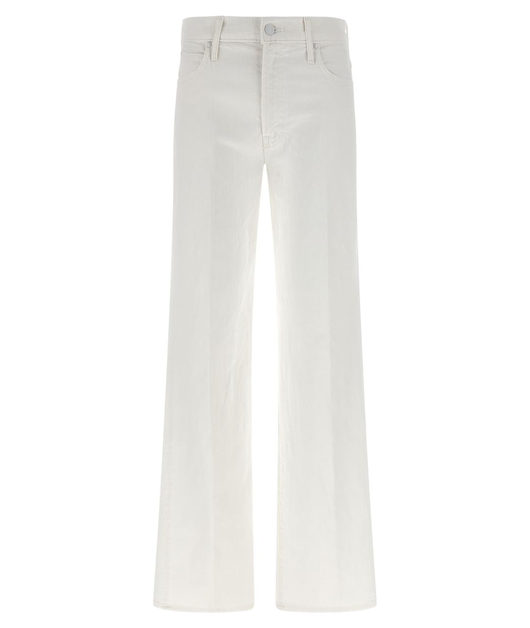 MOTHER Белые хлопковые прямые джинсы, фото 1