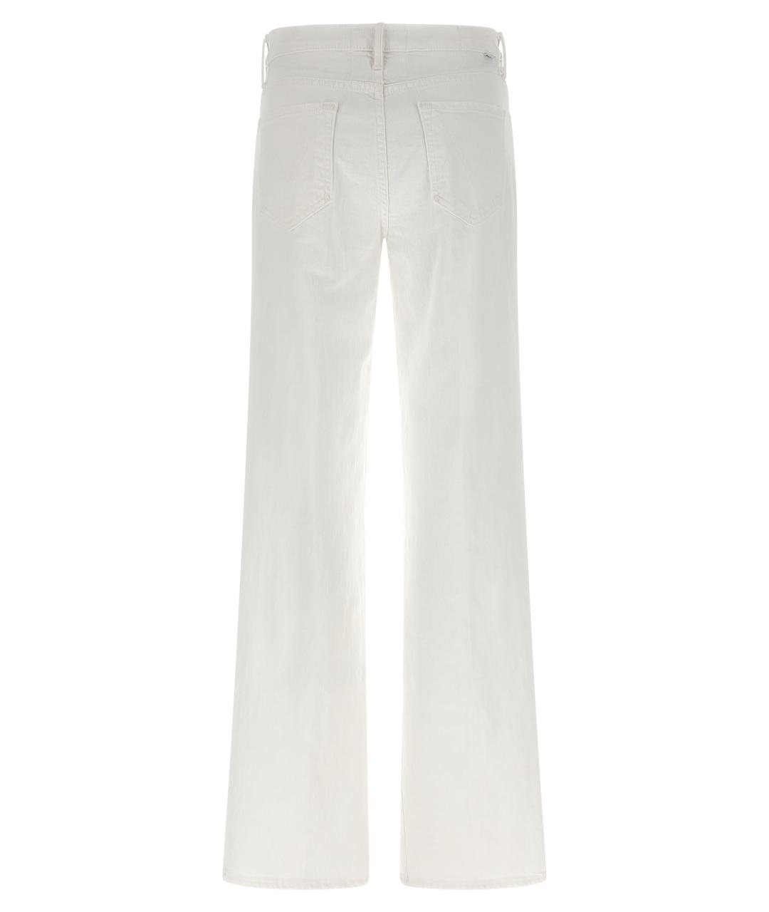 MOTHER Белые хлопковые прямые джинсы, фото 2