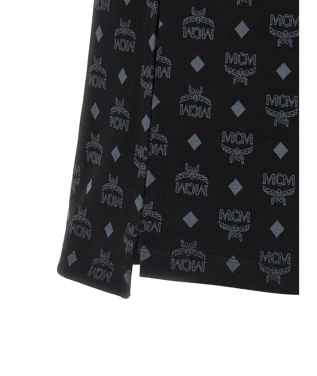 MCM Черное хлопковое поло с коротким рукавом, фото 4