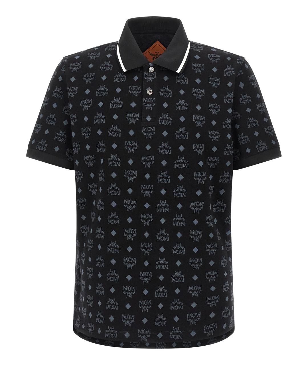 MCM Черное хлопковое поло с коротким рукавом, фото 1