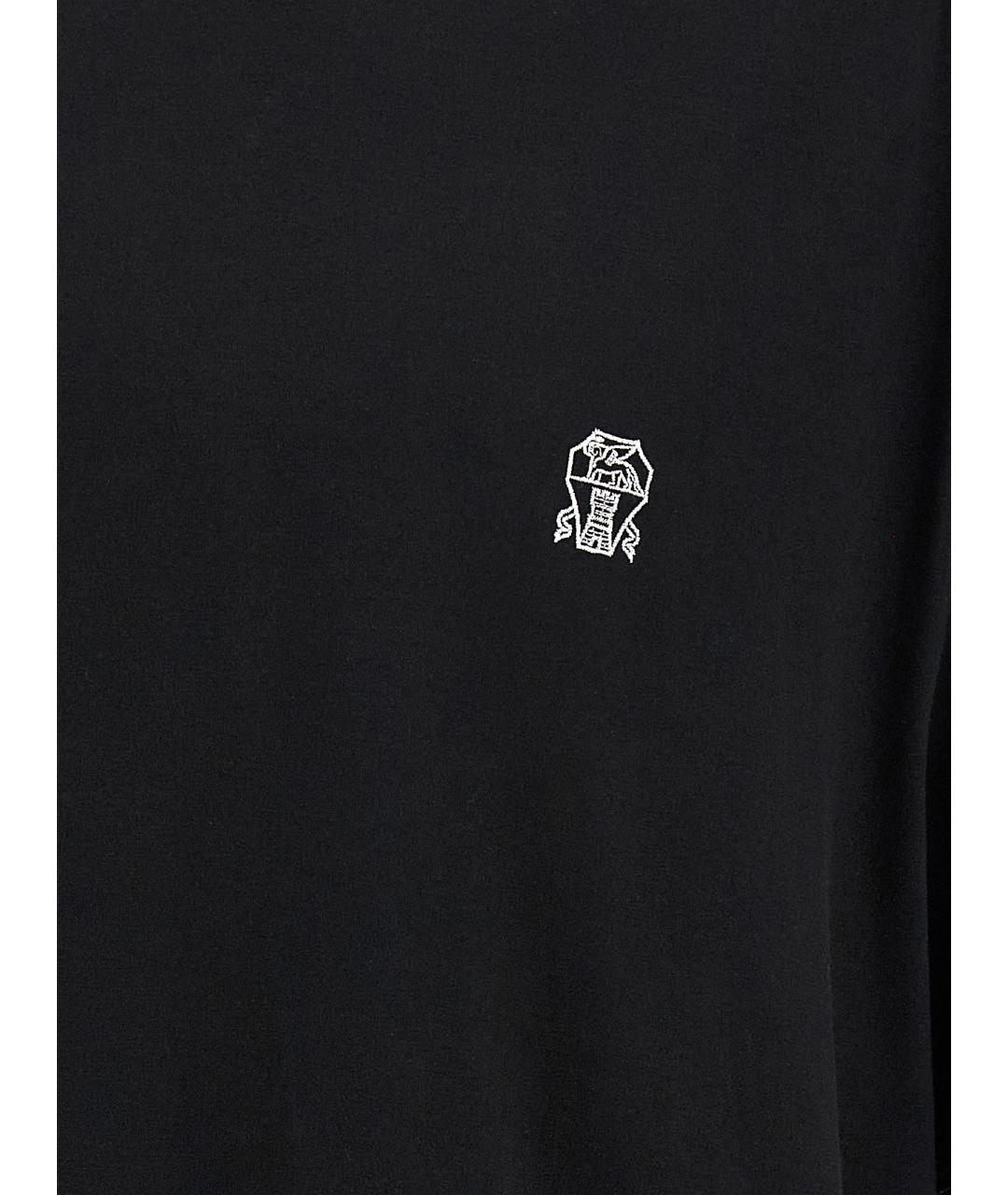 BRUNELLO CUCINELLI Черная хлопковая футболка, фото 4