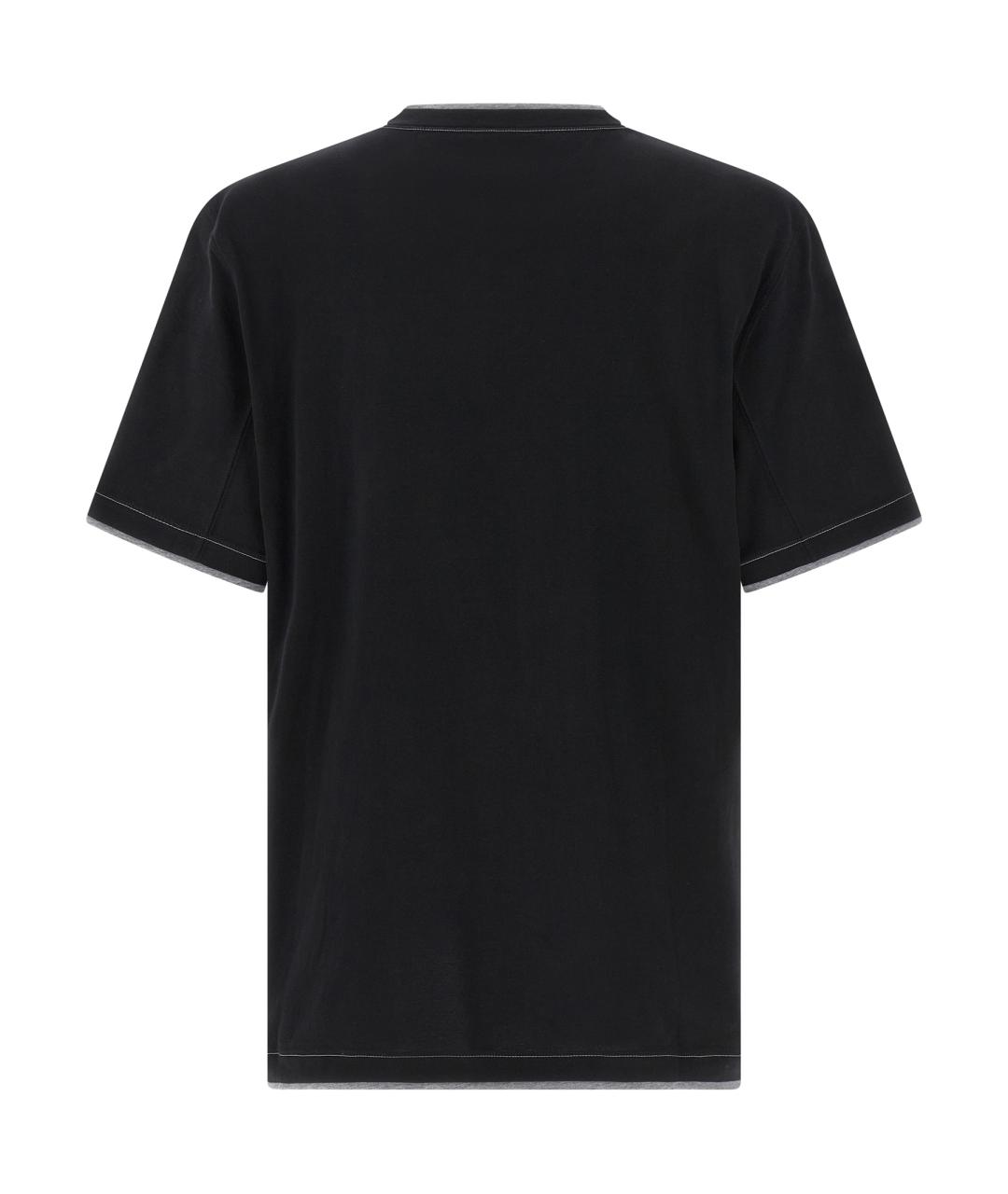 BRUNELLO CUCINELLI Черная хлопковая футболка, фото 2