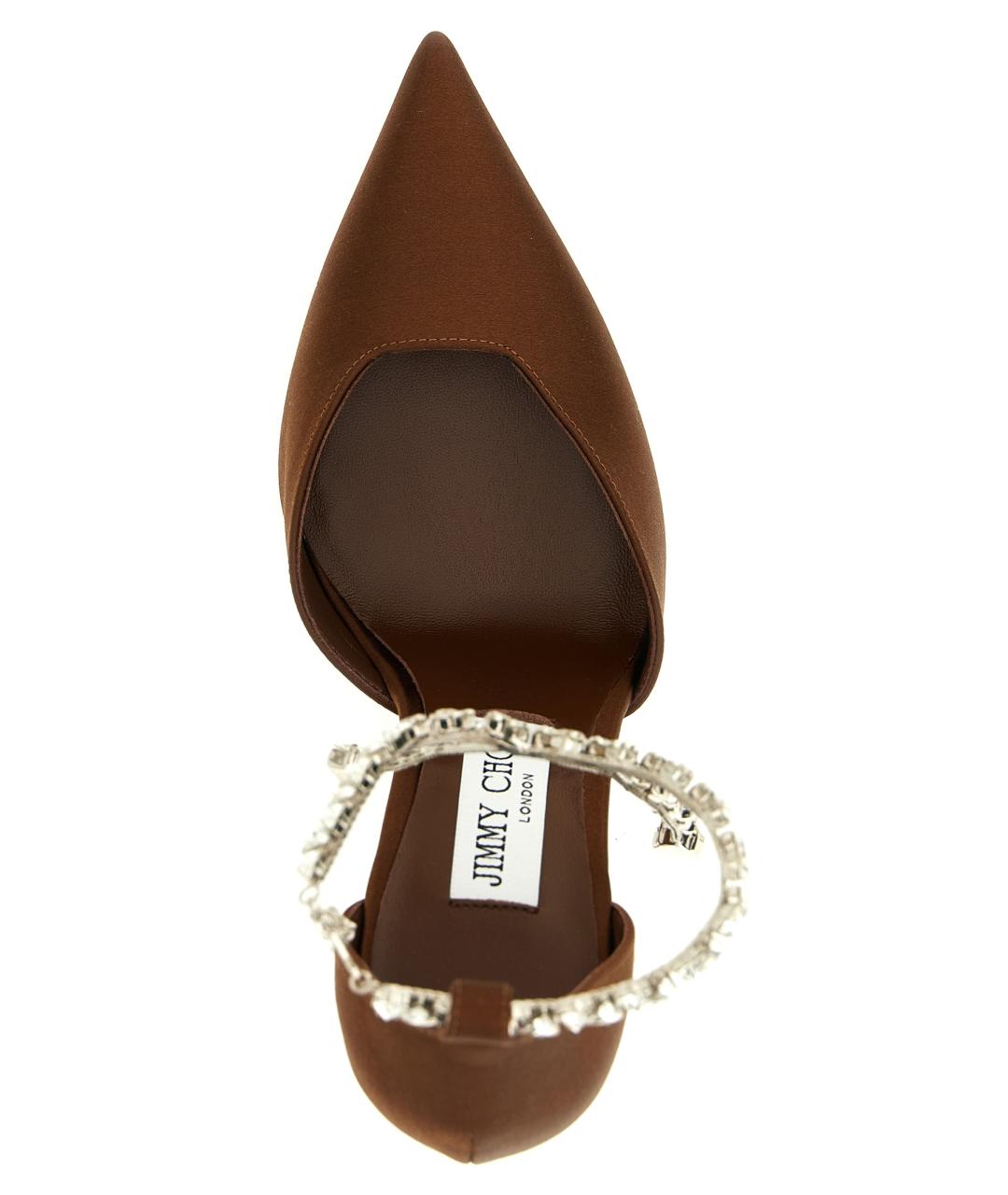 JIMMY CHOO Коричневые текстильные туфли, фото 4