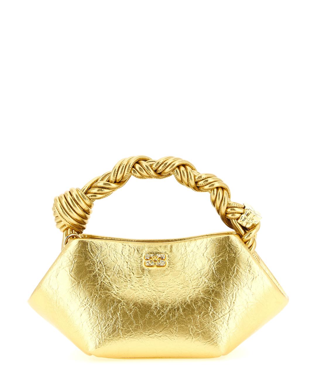 GANNI Золотая сумка тоут из искусственной кожи, фото 1