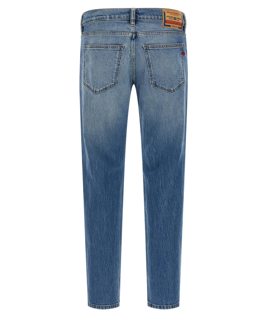 DIESEL Голубые хлопковые прямые джинсы, фото 2
