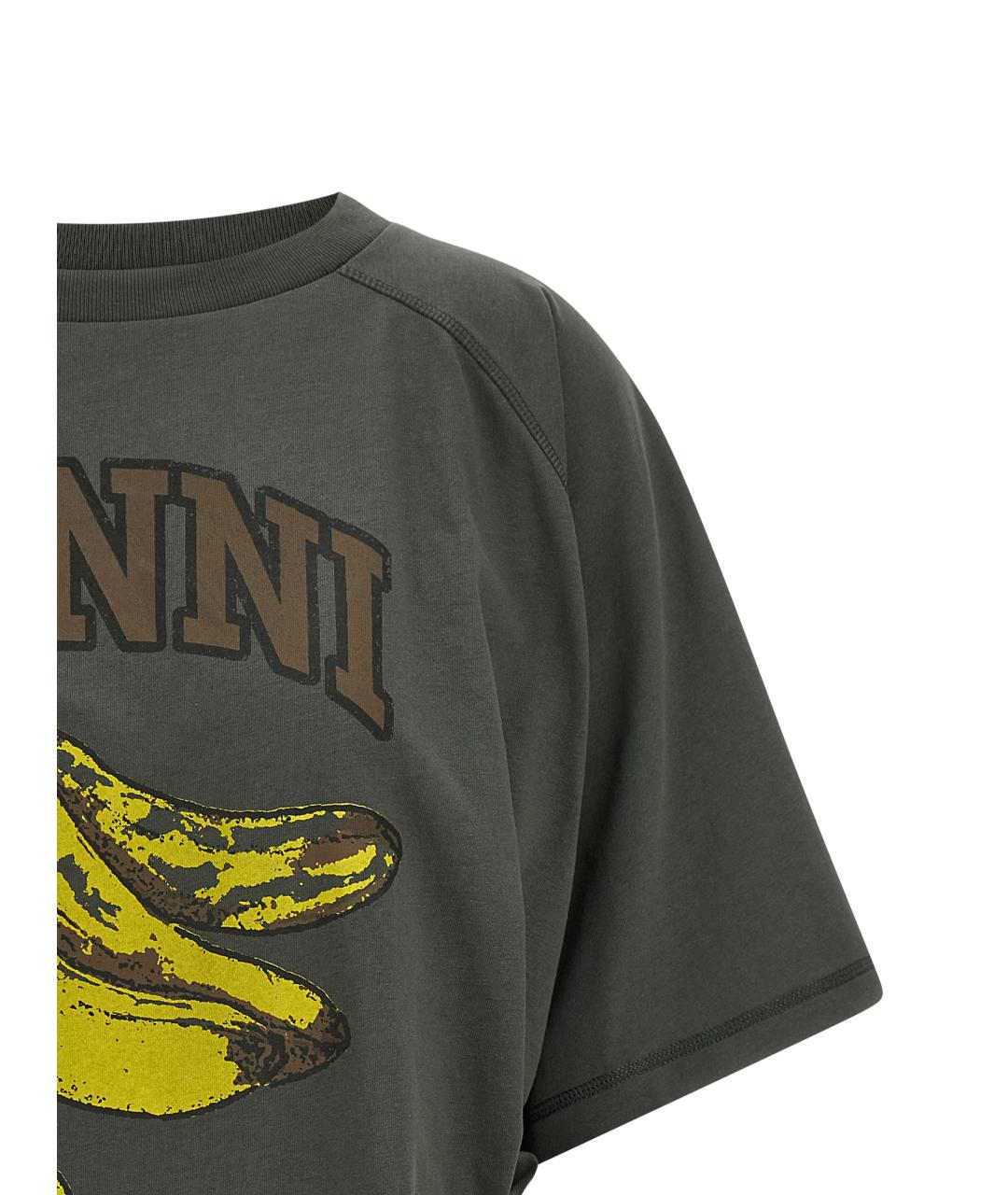 GANNI Хлопковая футболка, фото 3