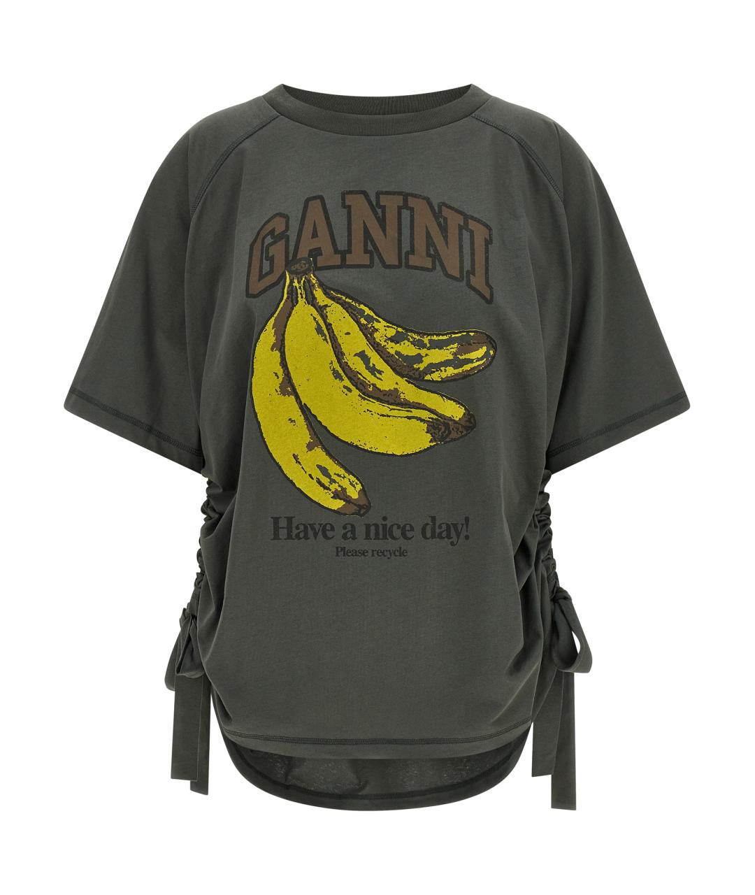 GANNI Хлопковая футболка, фото 1