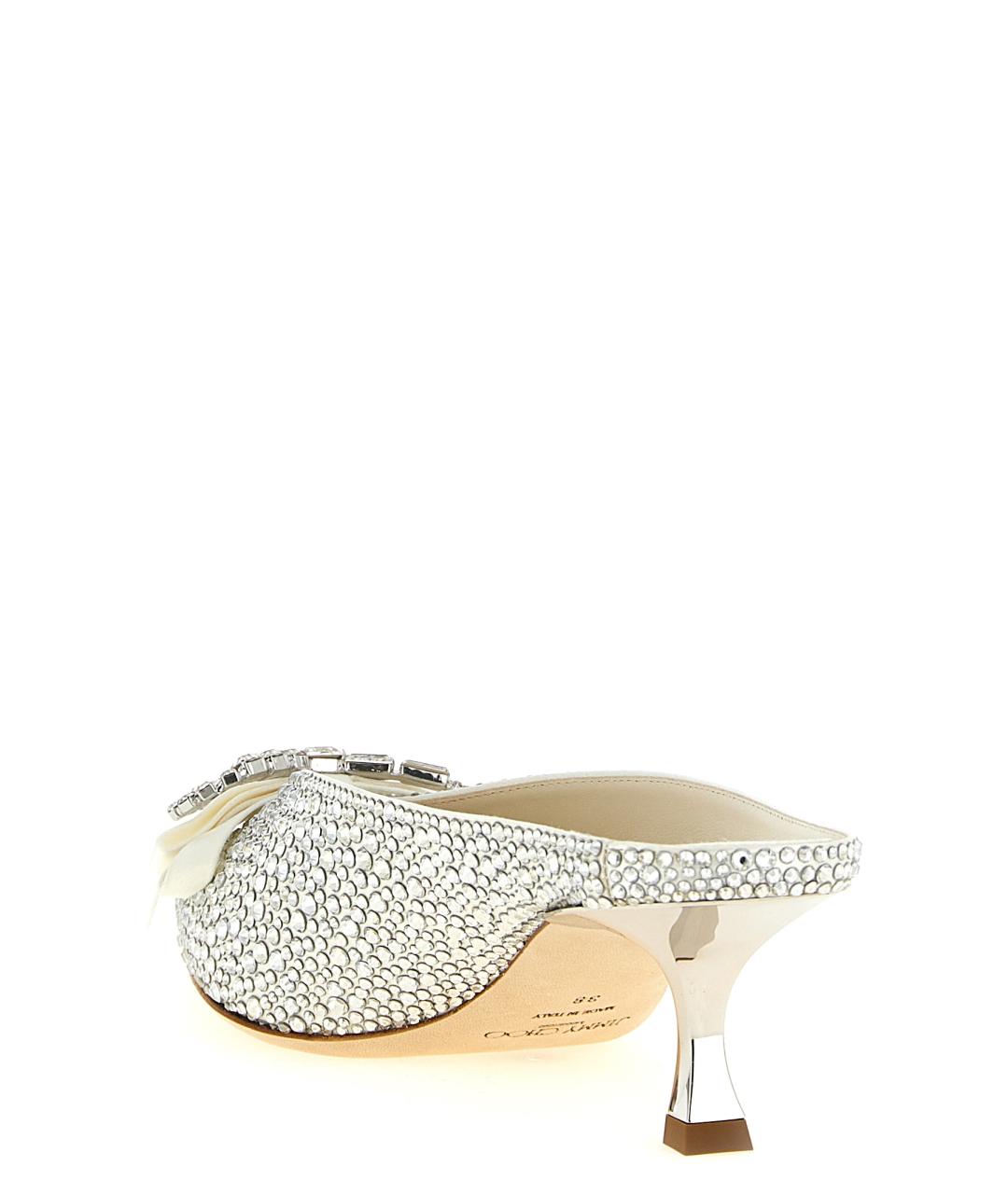 JIMMY CHOO Серебряные текстильные туфли, фото 3