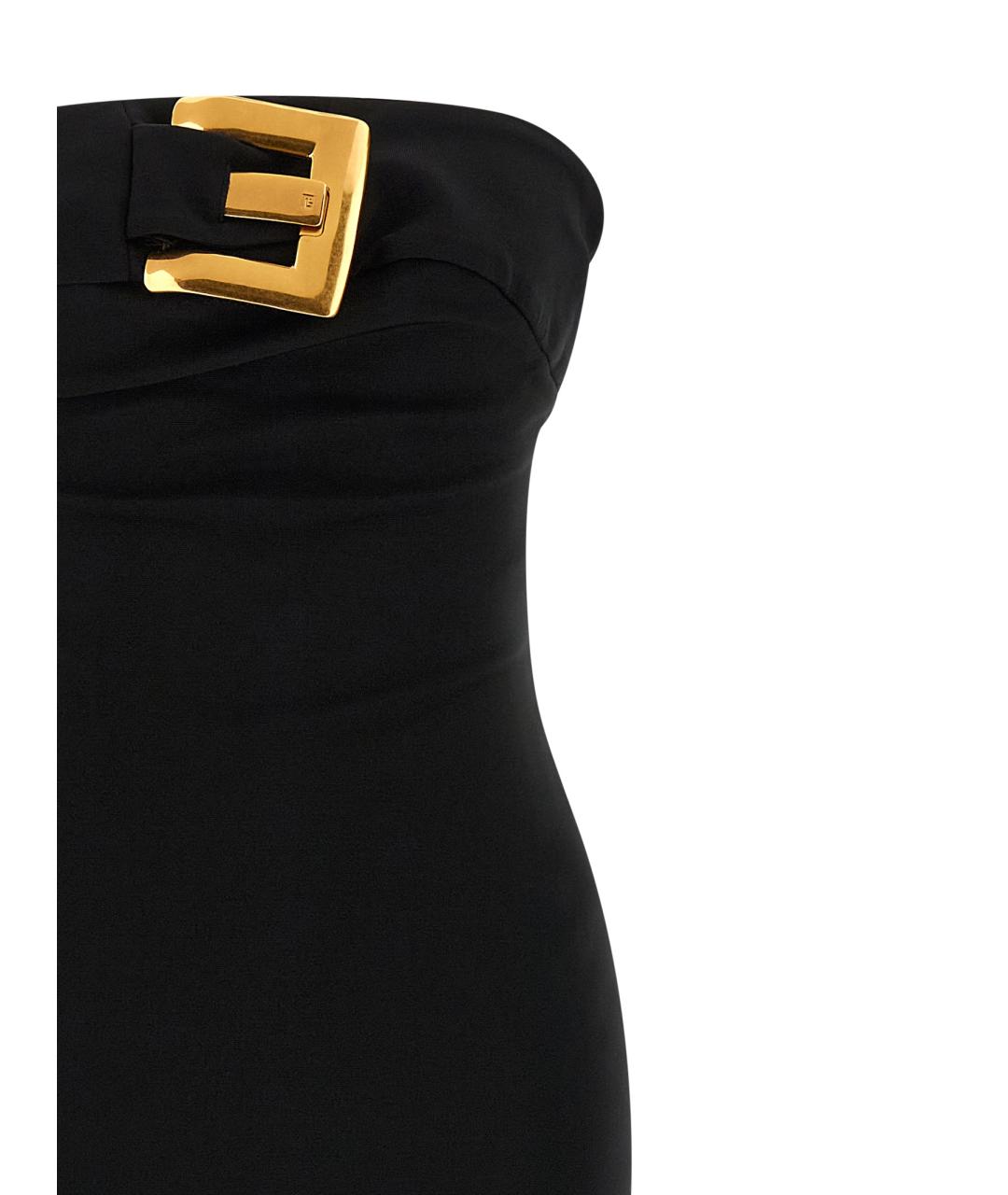 BALMAIN Черное вискозное вечернее платье, фото 3