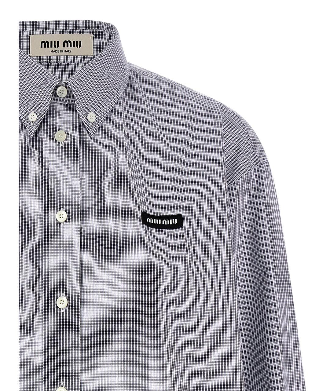 MIU MIU Синяя хлопковая рубашка, фото 3