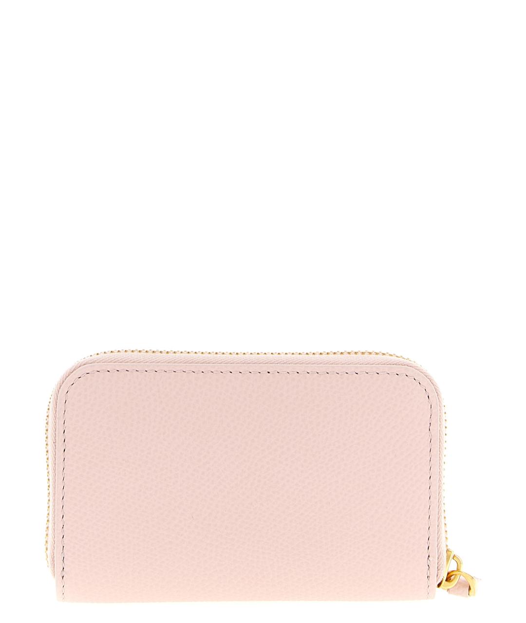 VALENTINO Розовый кожаный кошелек, фото 2