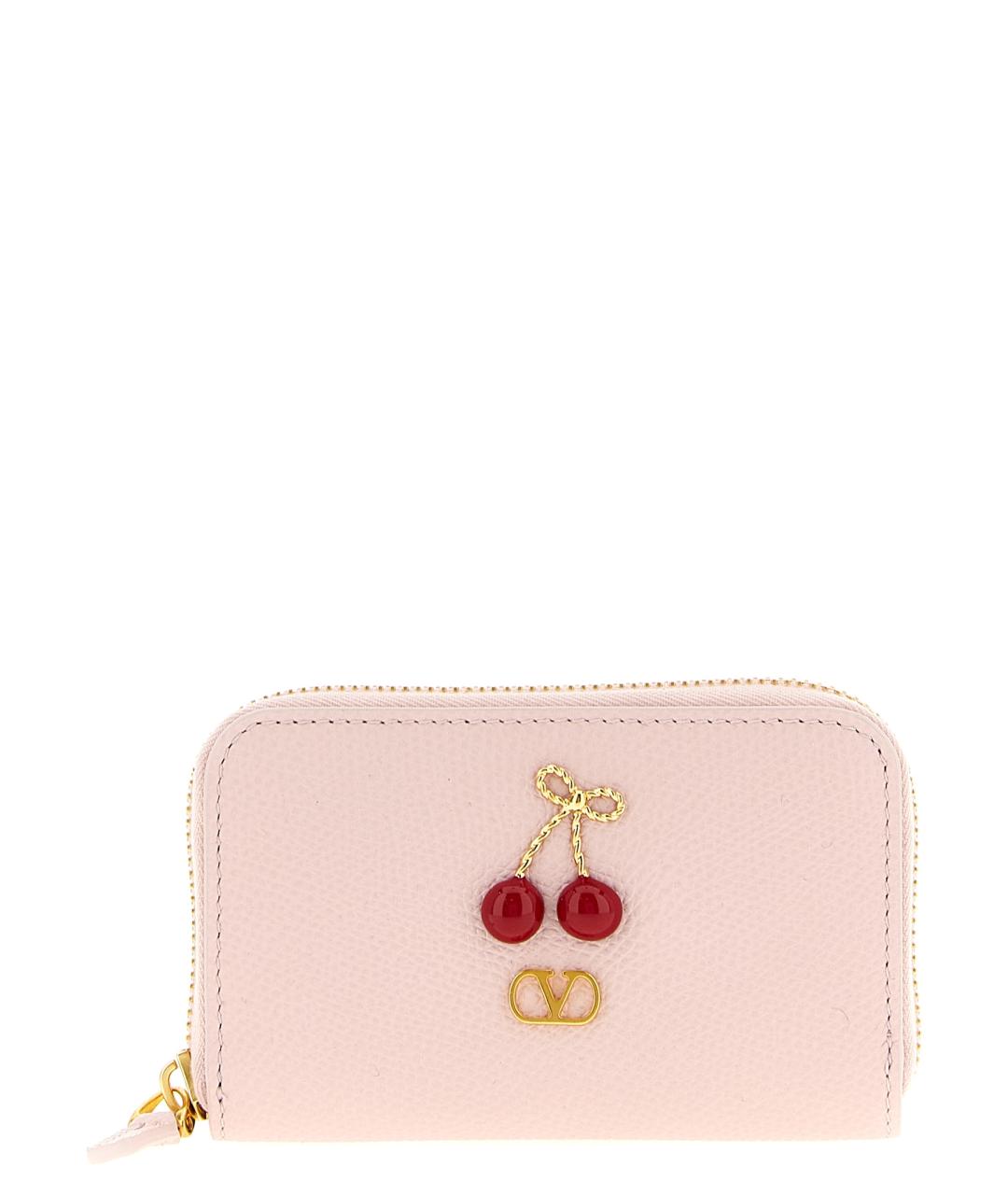 VALENTINO Розовый кожаный кошелек, фото 1