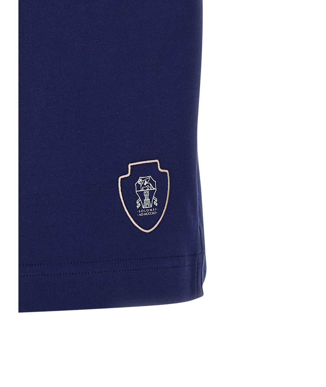 BRUNELLO CUCINELLI Синие хлопковые шорты, фото 5