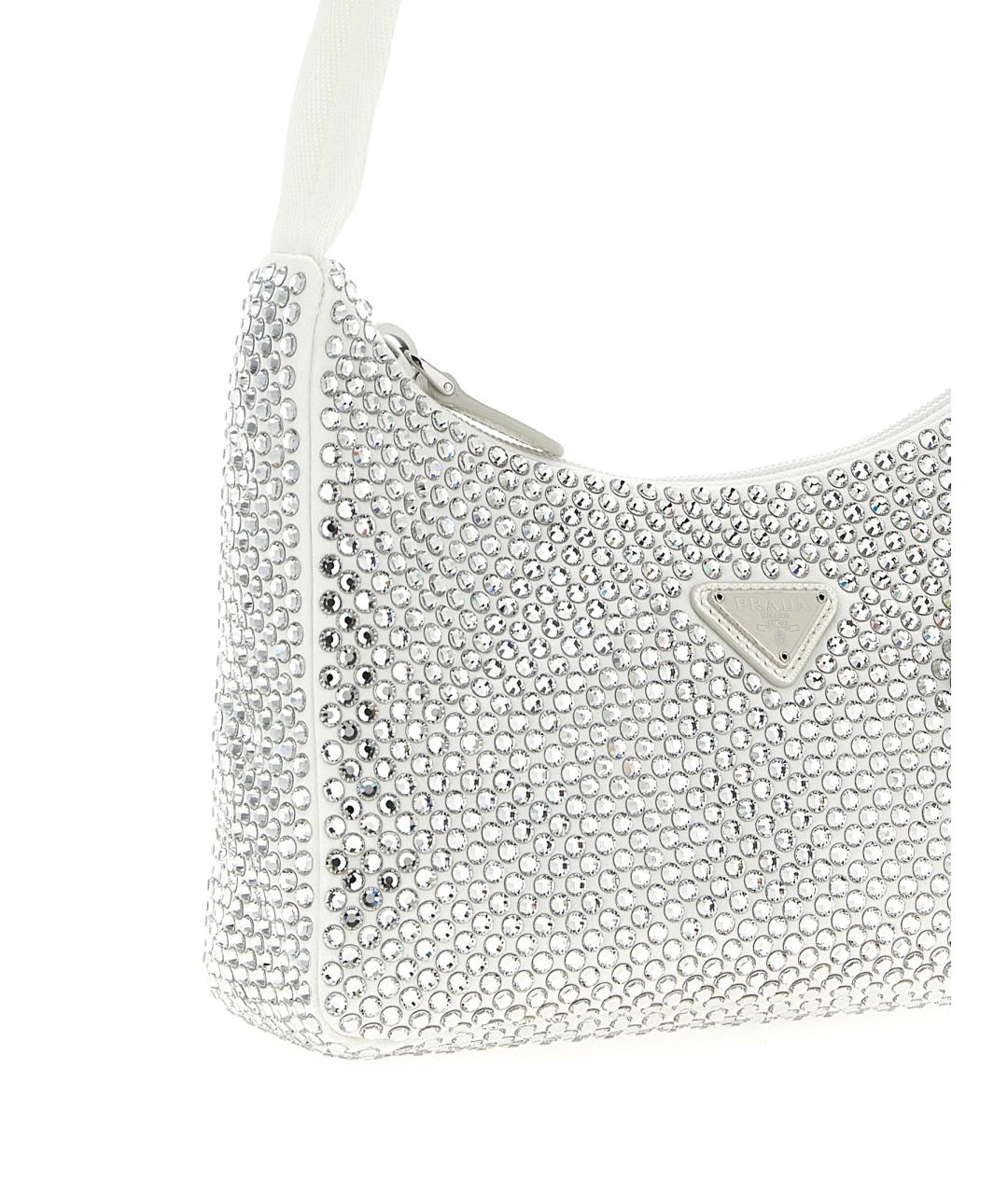 PRADA Белая шелковая сумка через плечо, фото 3