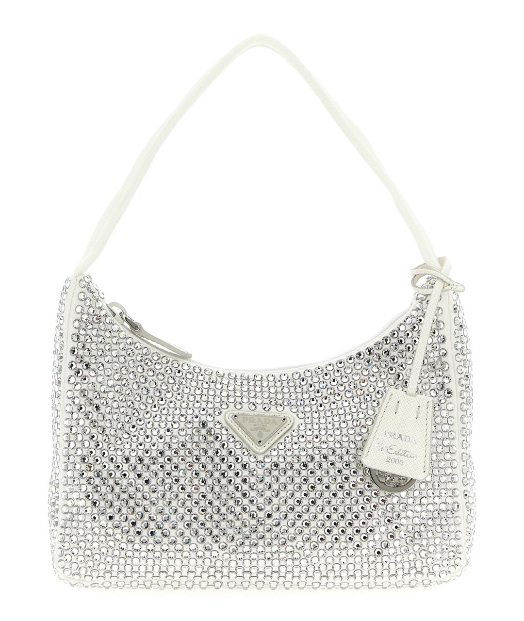 PRADA Белая шелковая сумка через плечо, фото 1