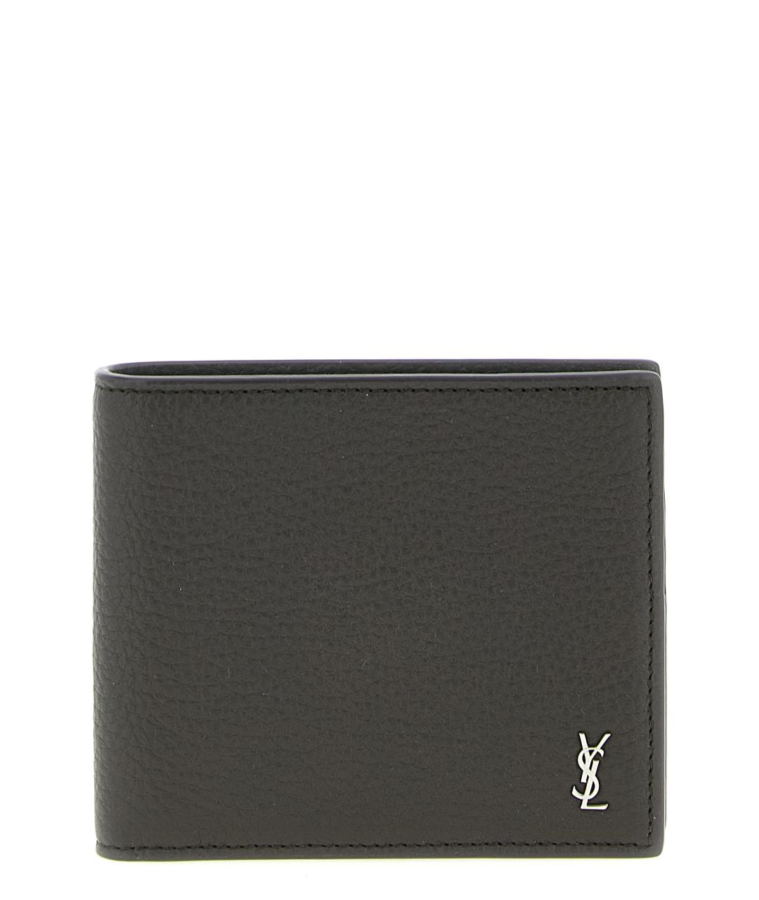 SAINT LAURENT Коричневый кожаный кошелек, фото 1