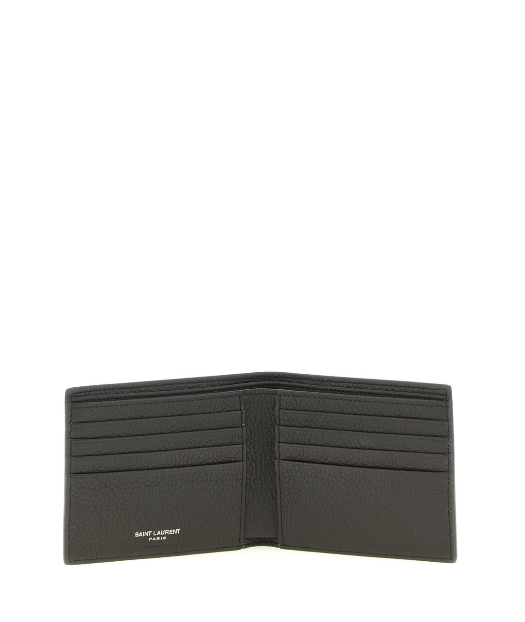 SAINT LAURENT Коричневый кожаный кошелек, фото 3