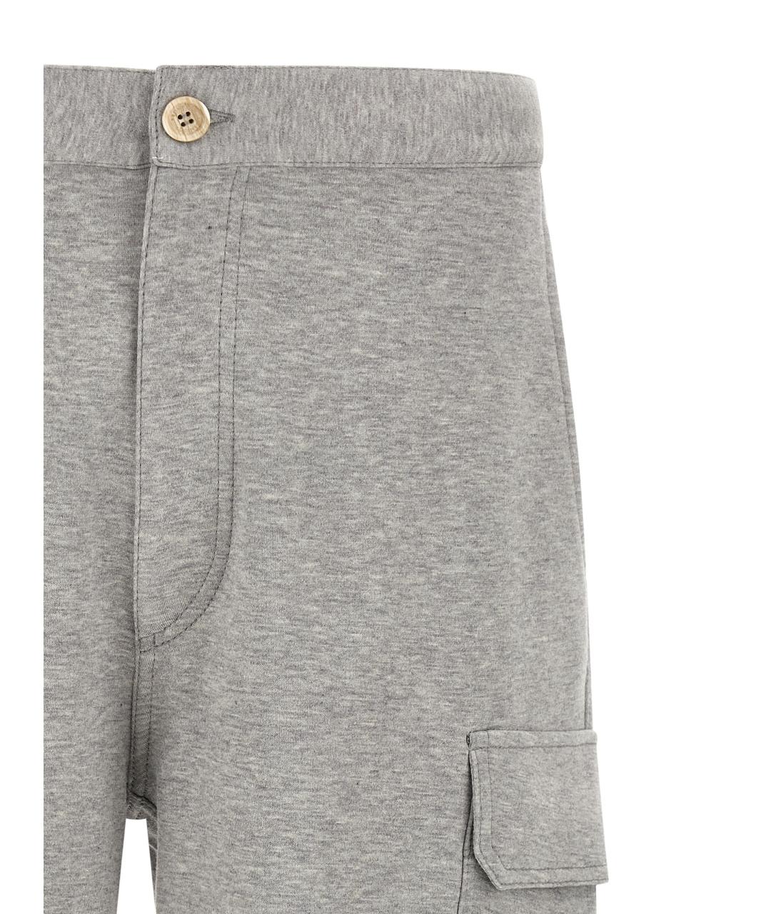 BRUNELLO CUCINELLI Серые хлопковые шорты, фото 3