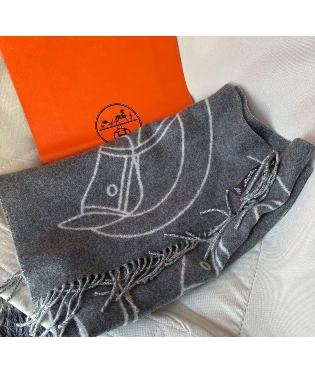 HERMES Мульти кашемировый шарф, фото 4