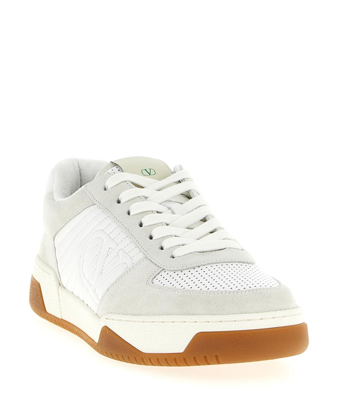 VALENTINO Белые кожаные низкие кроссовки / кеды, фото 2