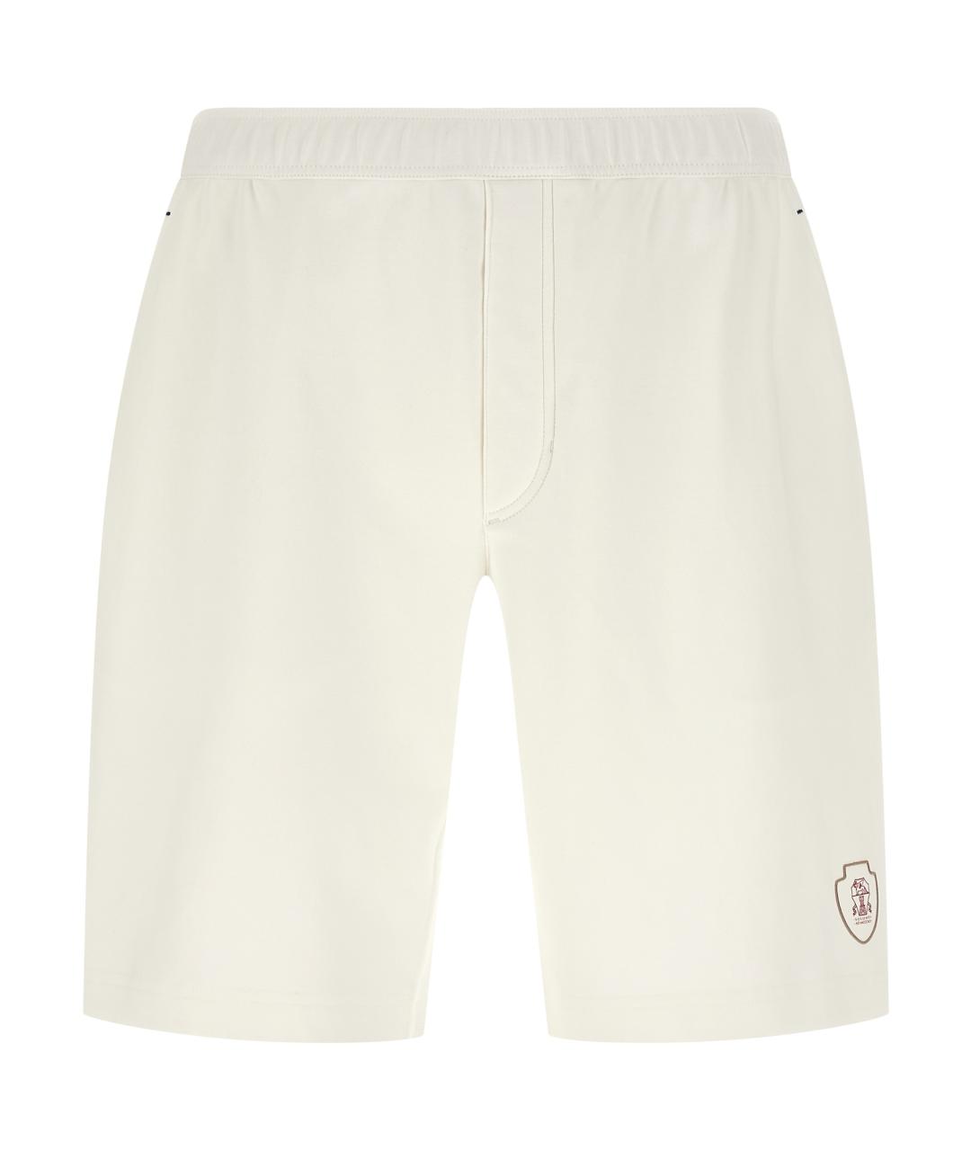 BRUNELLO CUCINELLI Белые хлопковые шорты, фото 1