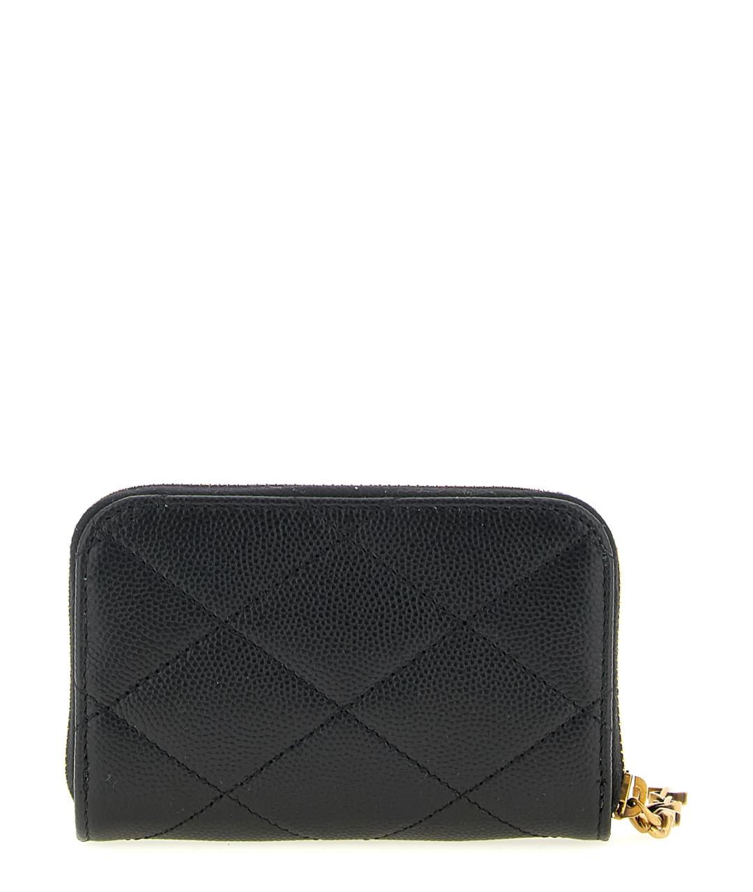 SAINT LAURENT Черный кожаный кошелек, фото 2