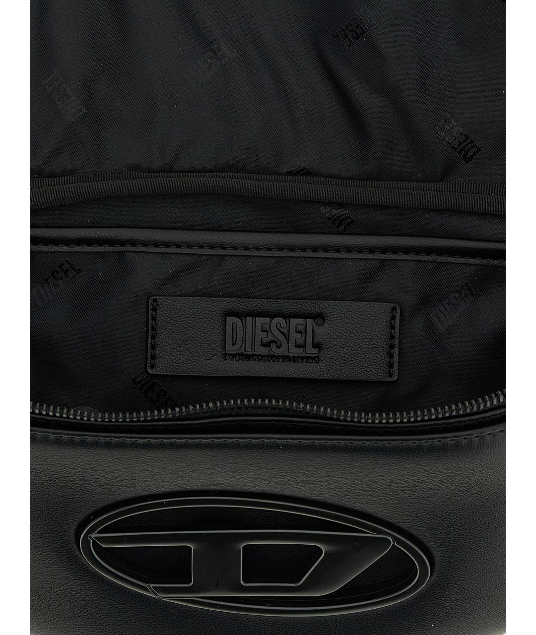 DIESEL Черная поясная сумка из искусственной кожи, фото 4