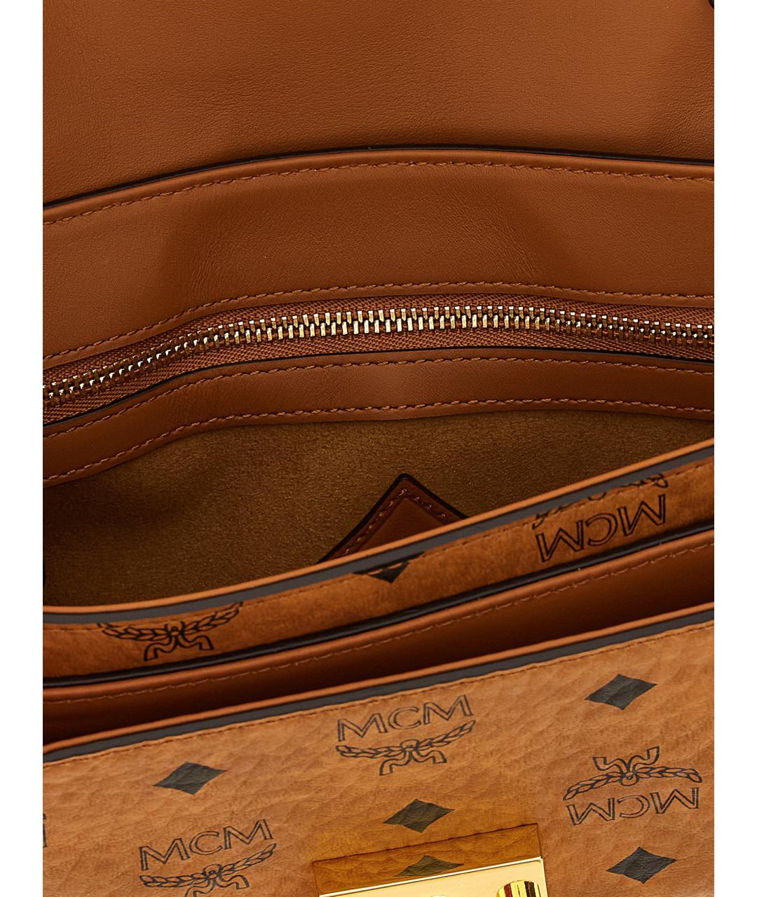 MCM Коричневая кожаная сумка через плечо, фото 4