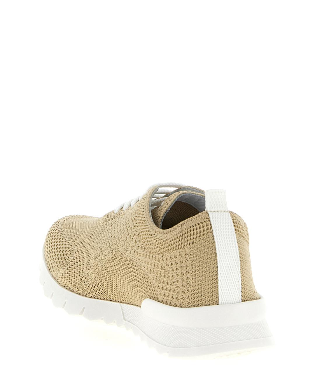 KITON Бежевые текстильные низкие кроссовки / кеды, фото 3