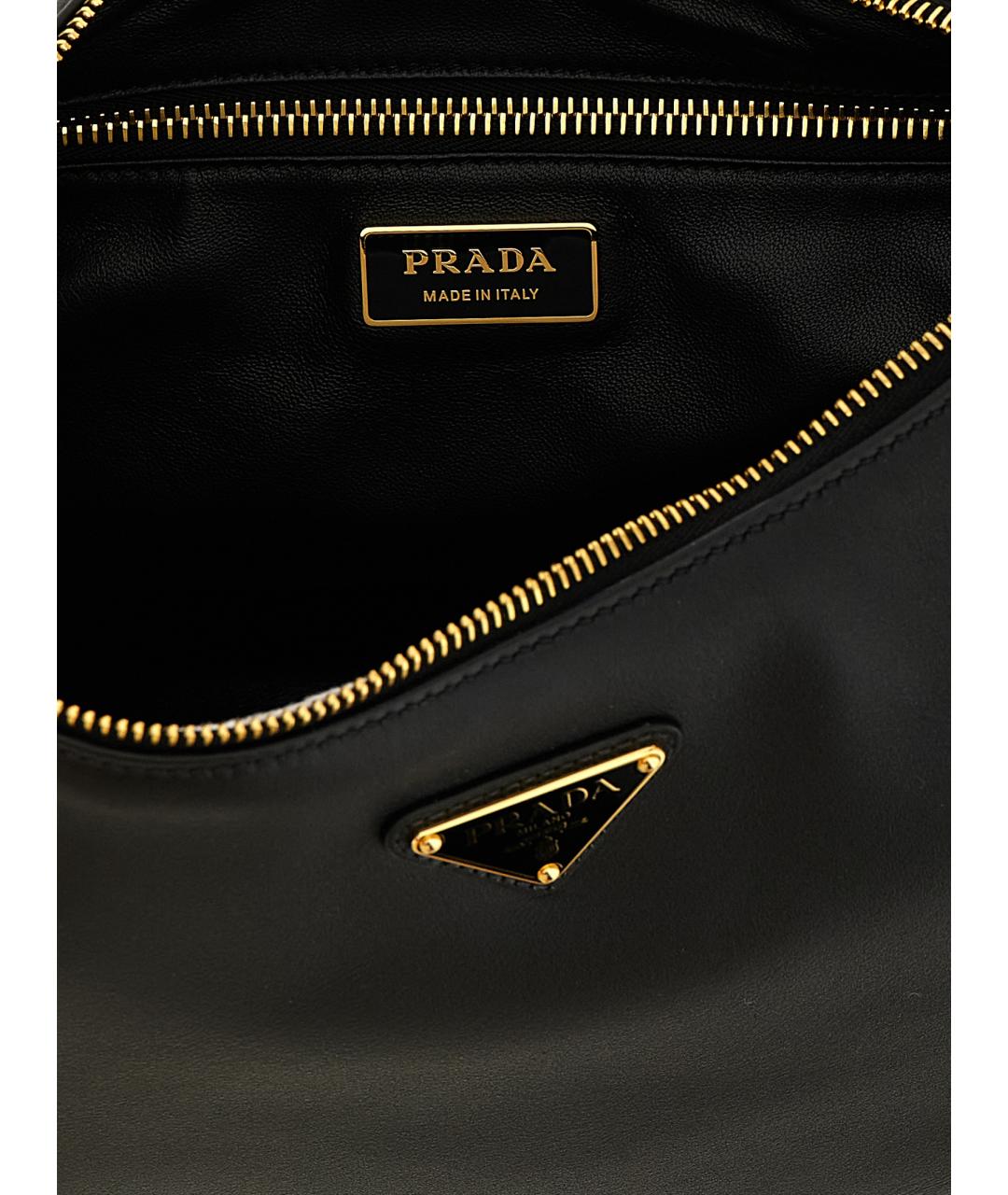 PRADA Черная кожаная сумка через плечо, фото 4