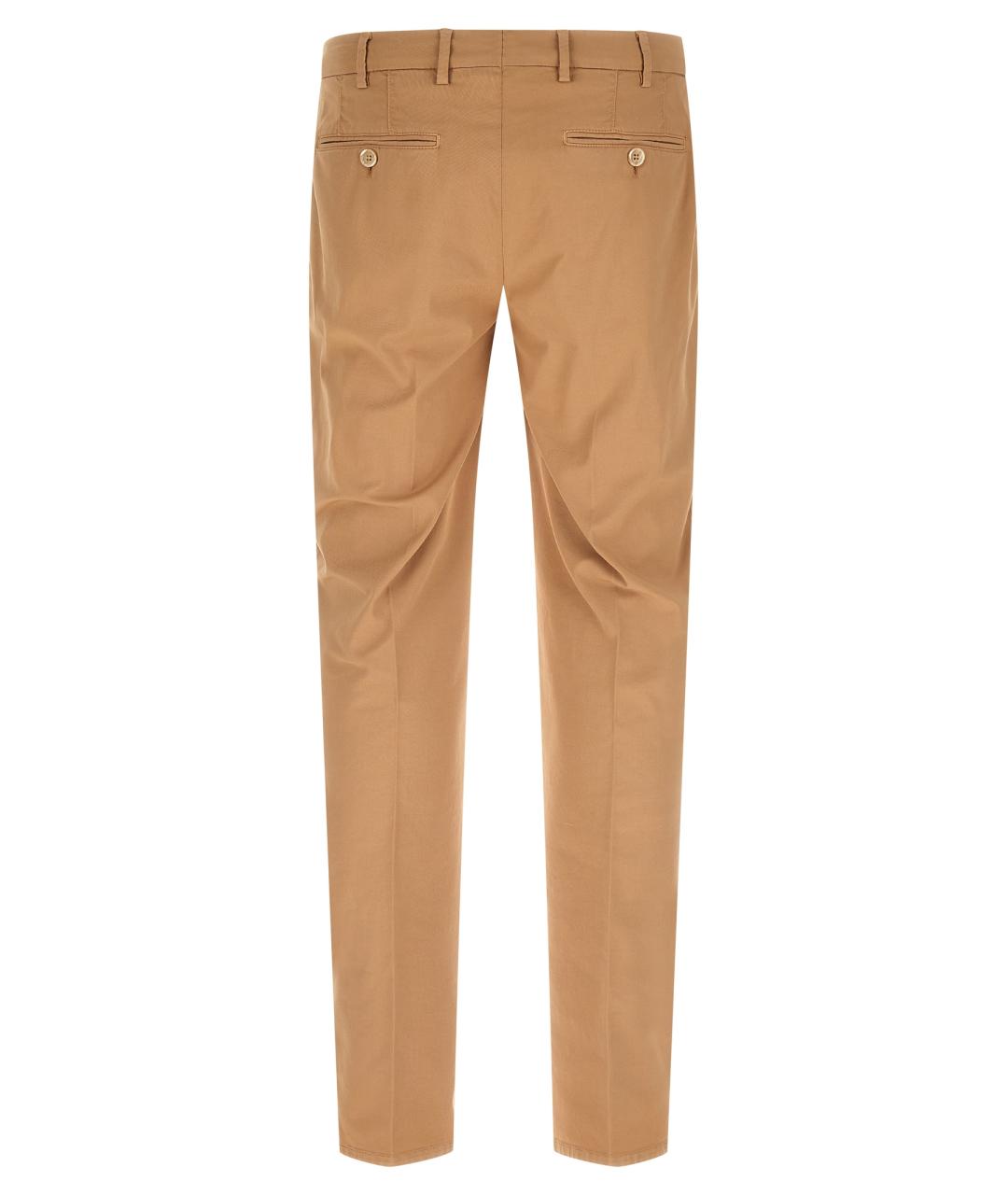 BRUNELLO CUCINELLI Бежевые хлопковые повседневные брюки, фото 2