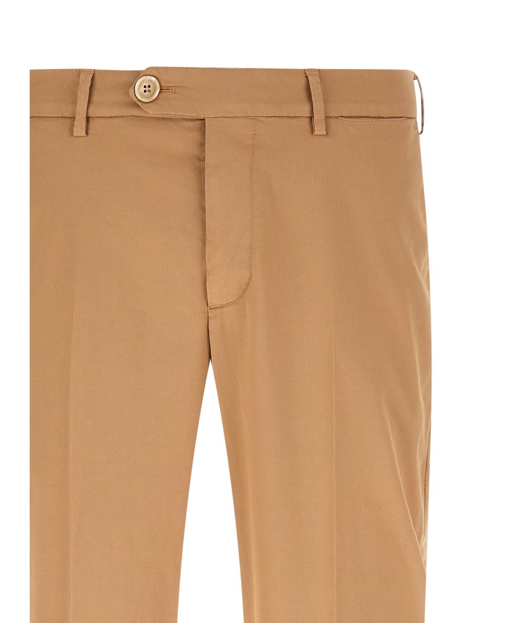 BRUNELLO CUCINELLI Бежевые хлопковые повседневные брюки, фото 3