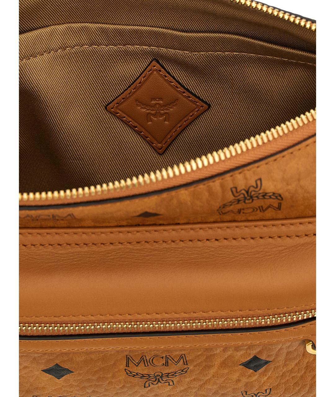 MCM Коричневая кожаная сумка через плечо, фото 4