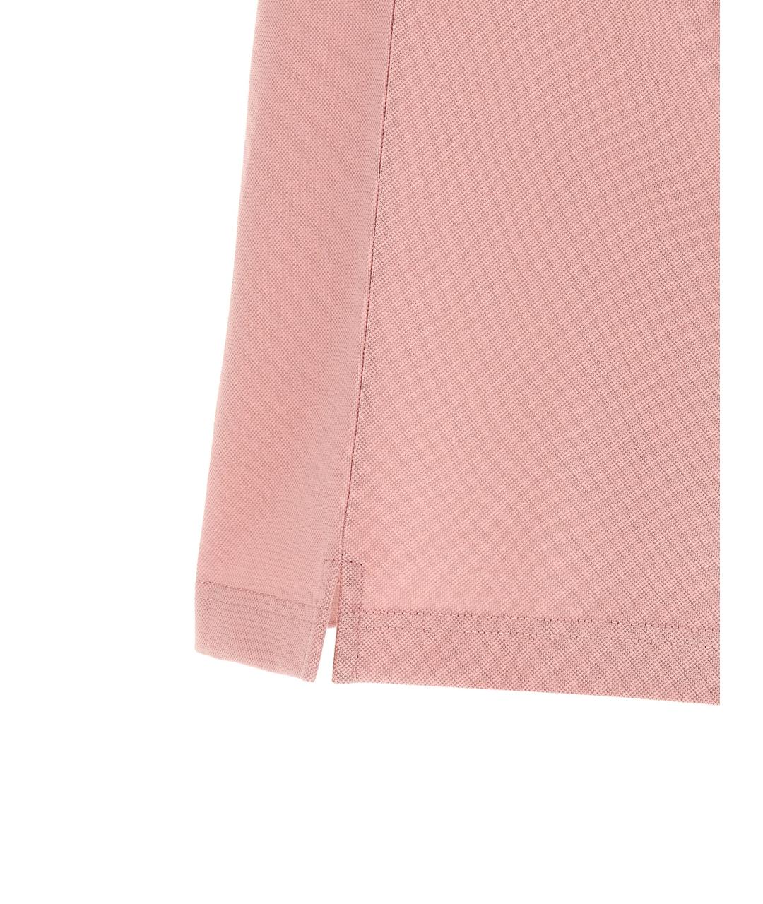 PRADA Розовое хлопковое поло с коротким рукавом, фото 4
