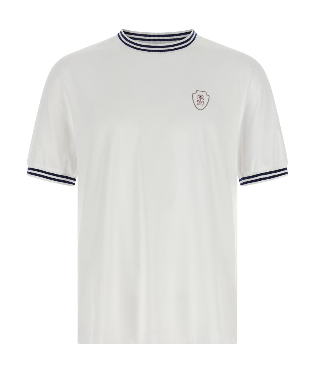 BRUNELLO CUCINELLI Белая хлопковая футболка, фото 1