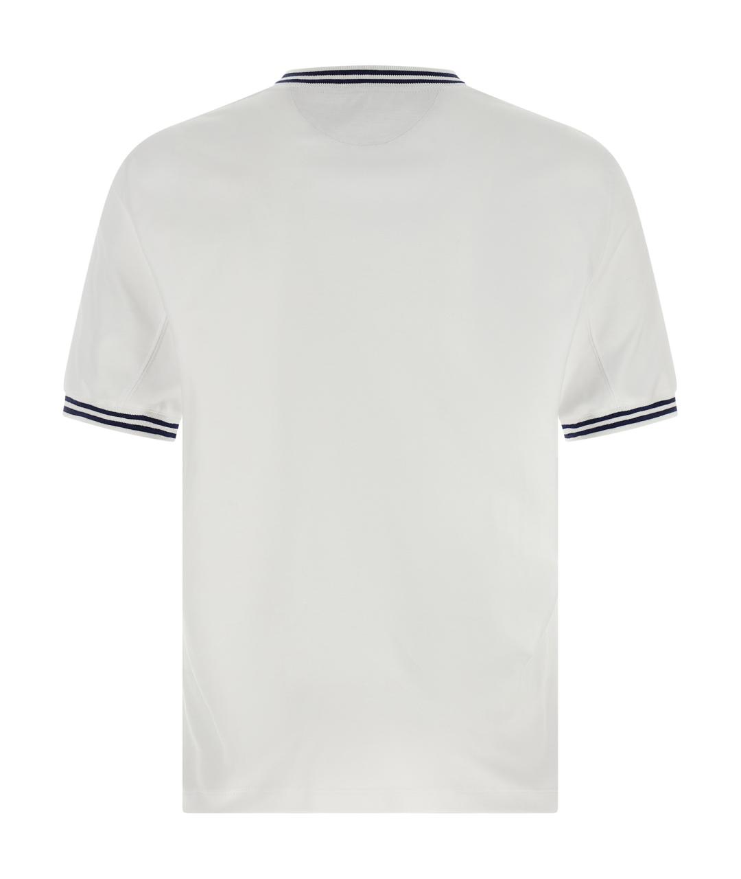 BRUNELLO CUCINELLI Белая хлопковая футболка, фото 2