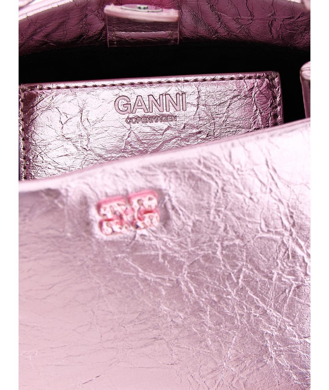 GANNI Розовая сумка тоут из искусственной кожи, фото 4