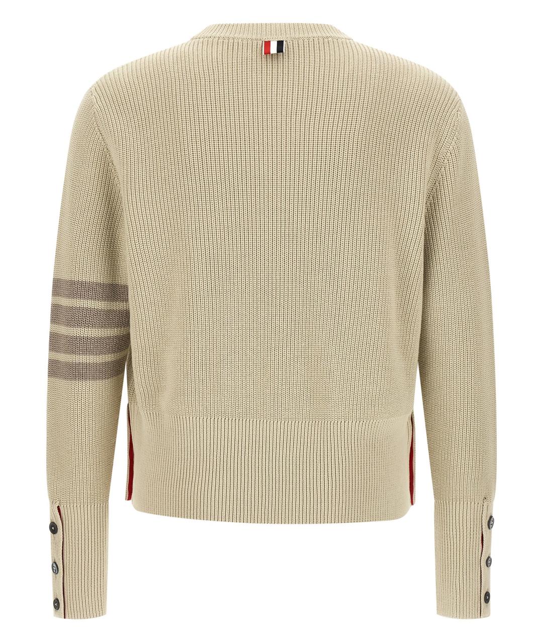 THOM BROWNE Бежевый хлопковый джемпер / свитер, фото 2
