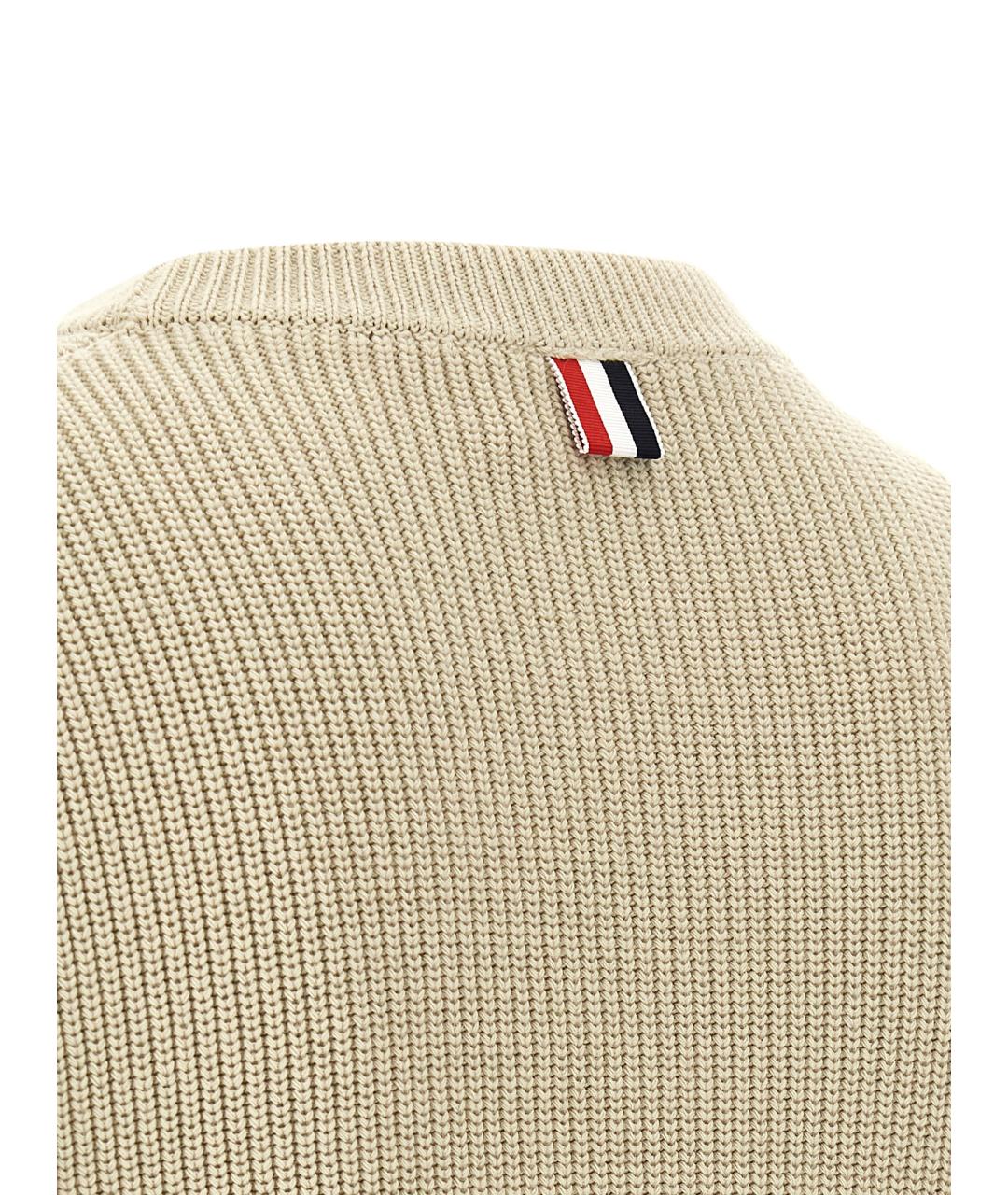THOM BROWNE Бежевый хлопковый джемпер / свитер, фото 5