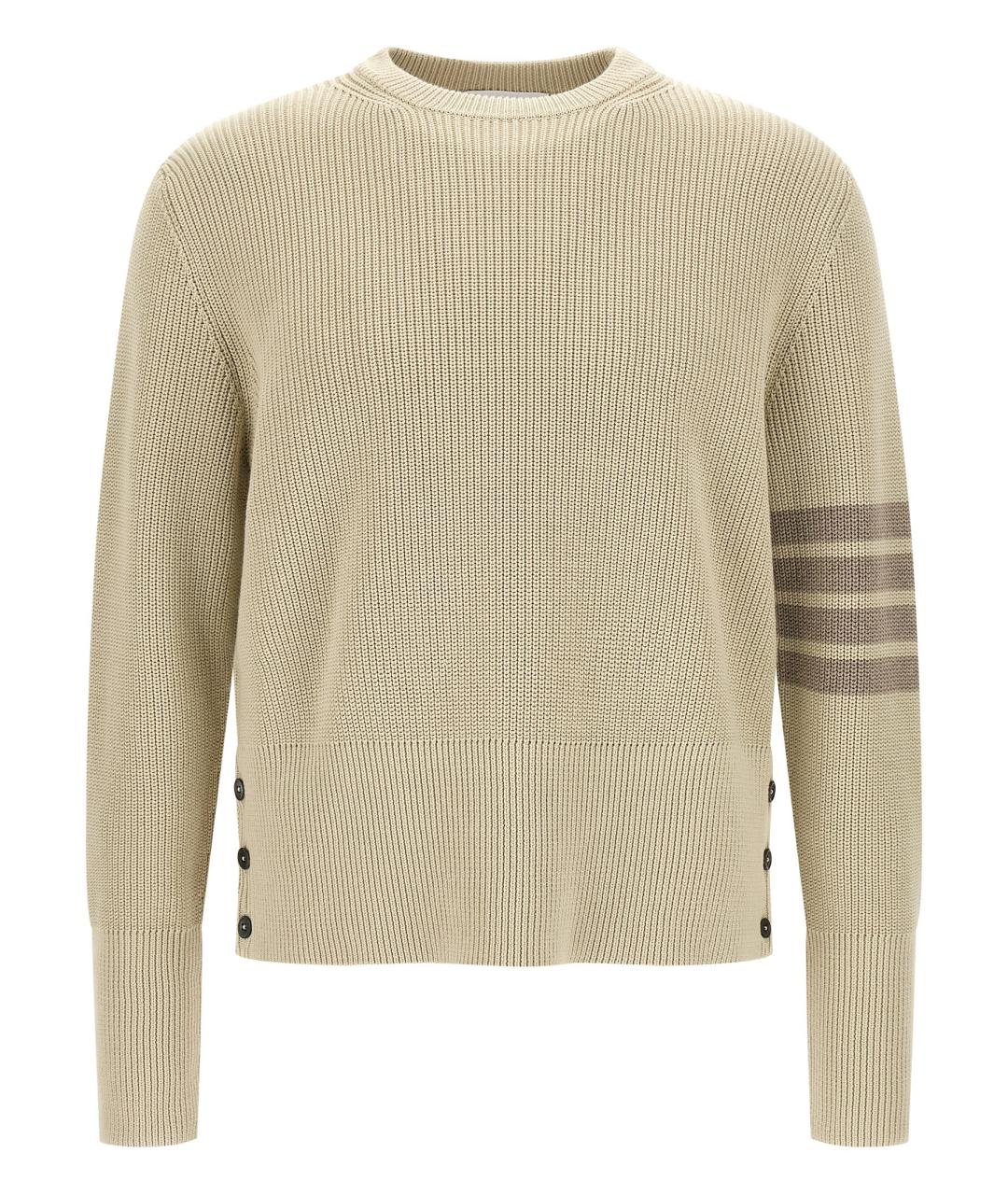 THOM BROWNE Бежевый хлопковый джемпер / свитер, фото 1