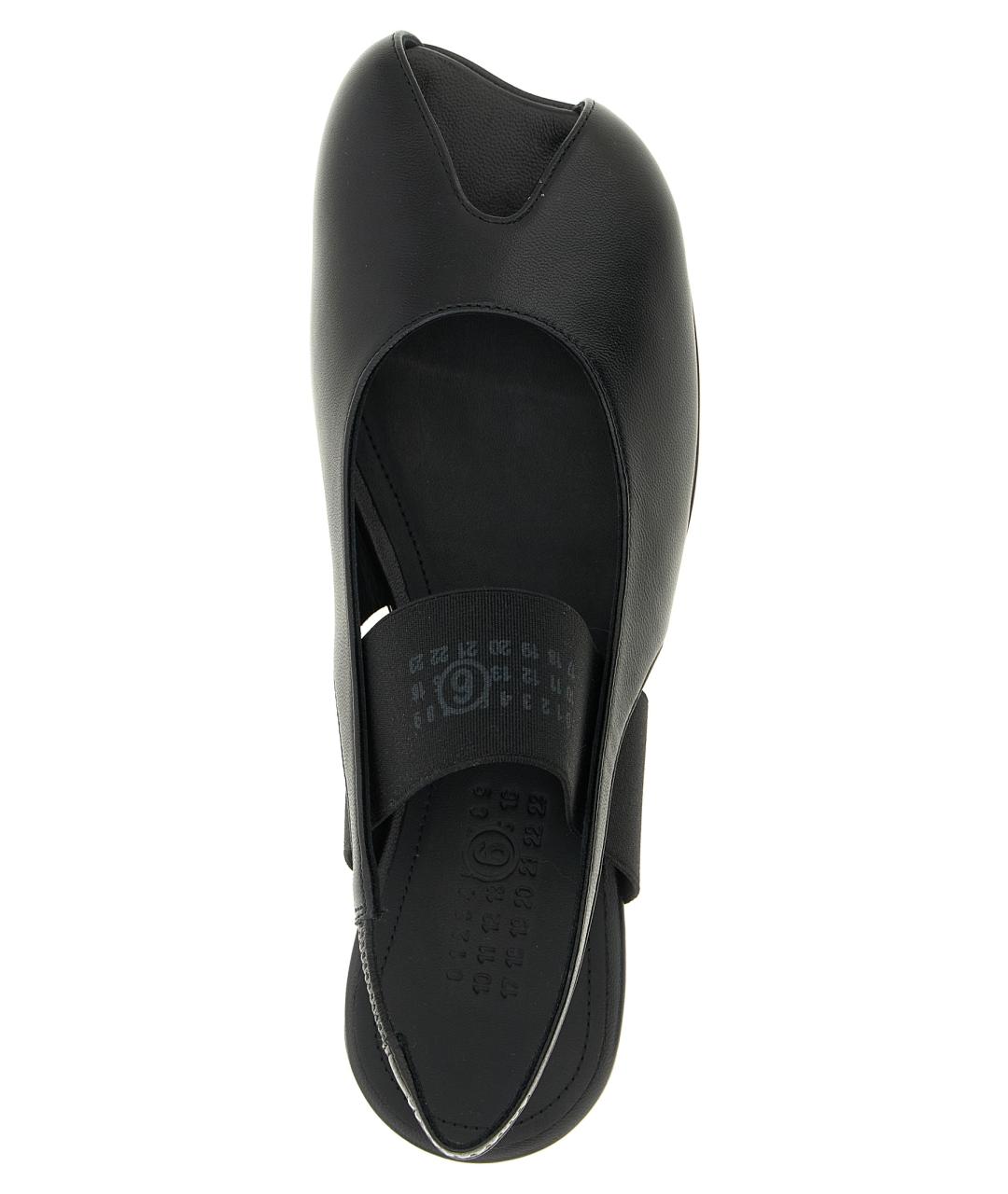 MM6 MAISON MARGIELA Черные кожаные босоножки, фото 4