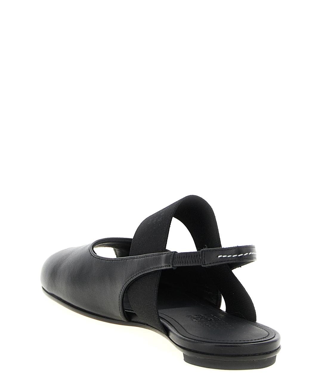 MM6 MAISON MARGIELA Черные кожаные босоножки, фото 3