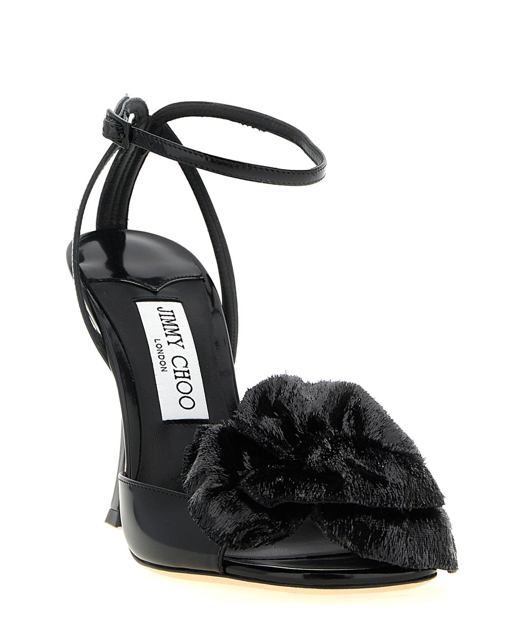 JIMMY CHOO Черные кожаные босоножки, фото 2