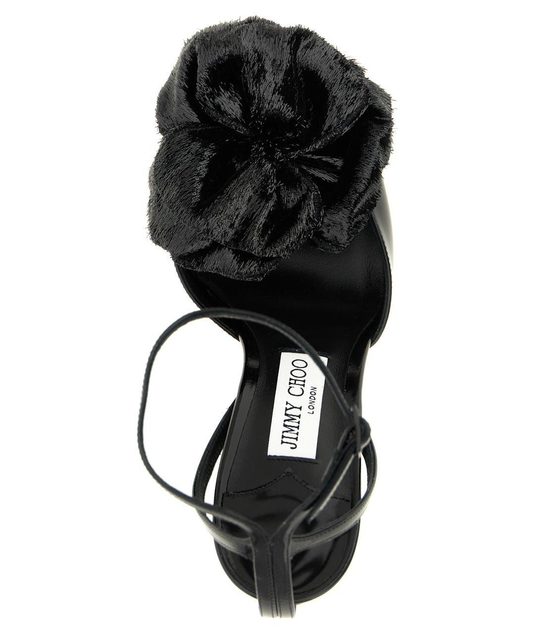 JIMMY CHOO Черные кожаные босоножки, фото 4