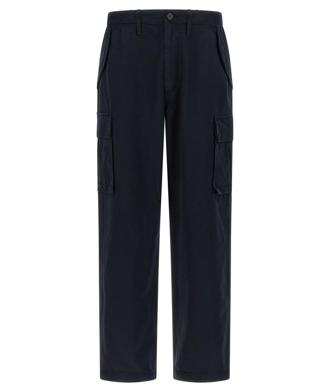 BURBERRY Синие хлопковые повседневные брюки, фото 1