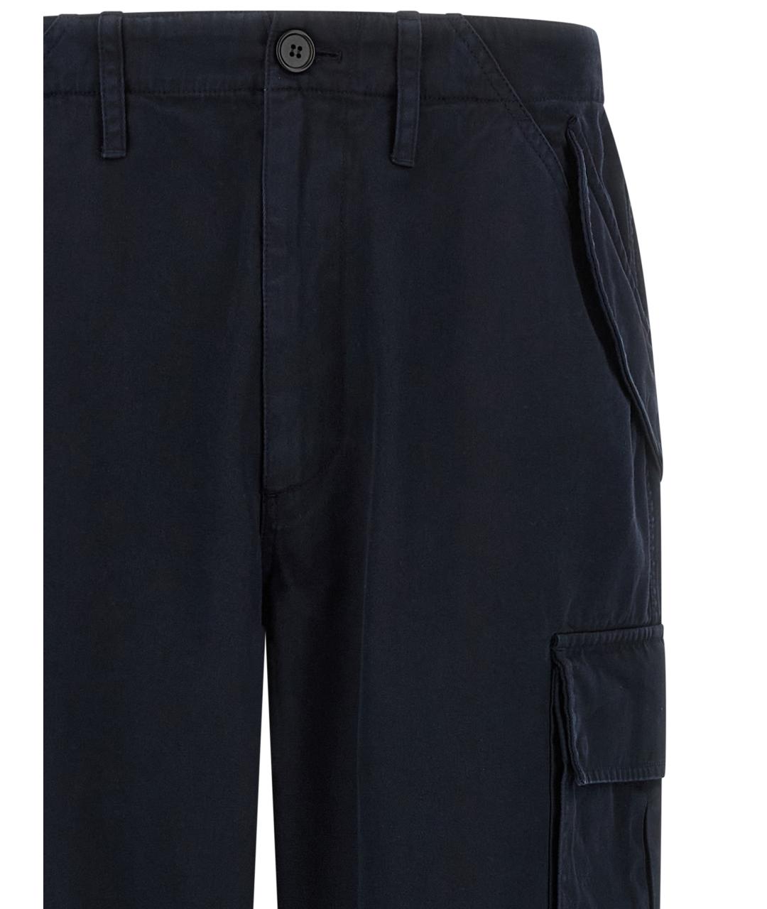 BURBERRY Синие хлопковые повседневные брюки, фото 3