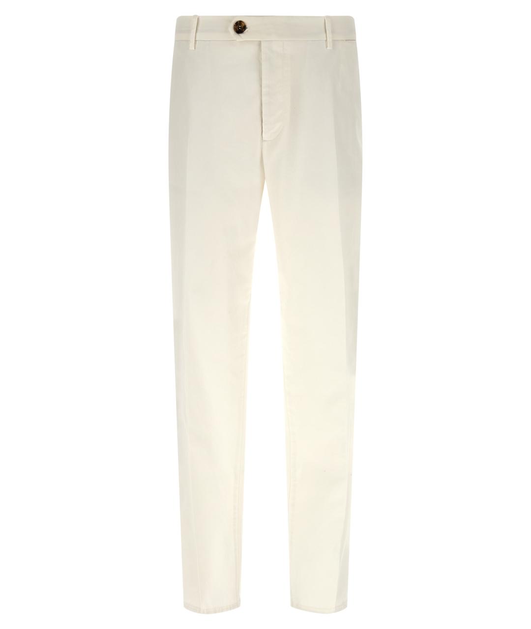 BRUNELLO CUCINELLI Белые хлопковые повседневные брюки, фото 1